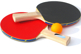 Table Tennis Bats and a ball